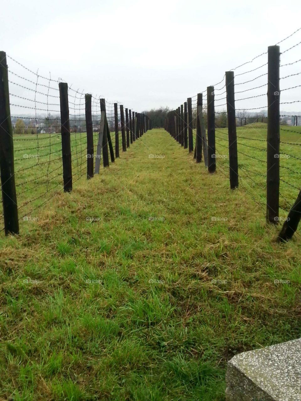 walls in german extermination camp in poland, taken in oct. 2014