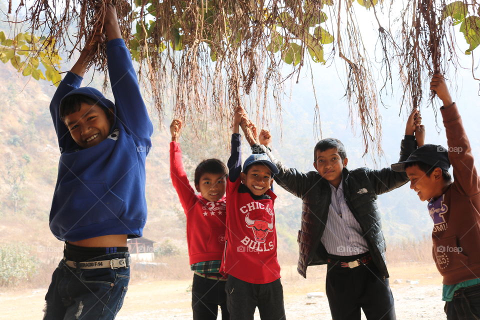 They were on picnic and having fun. 
From Nepal. 
Practicle learning for being Tarzan. 😝😅