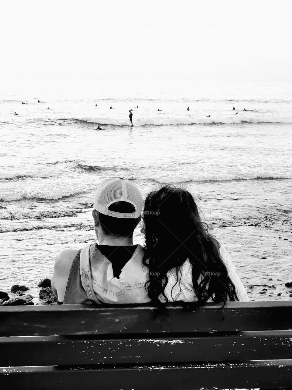 loving couple overlooking the sea