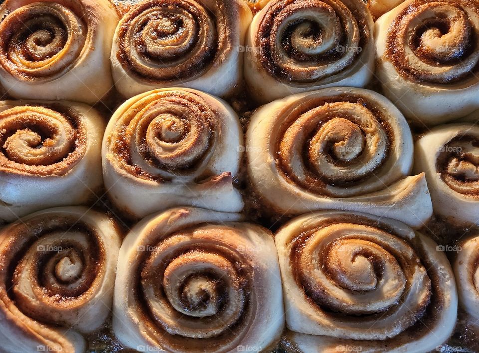 Fresh sticky buns ready for the oven