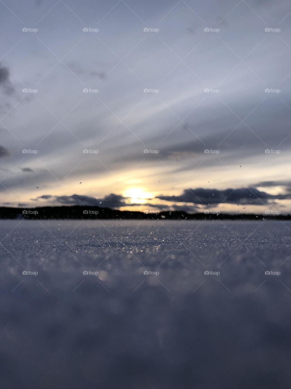 Beautiful windy evening on a lake
