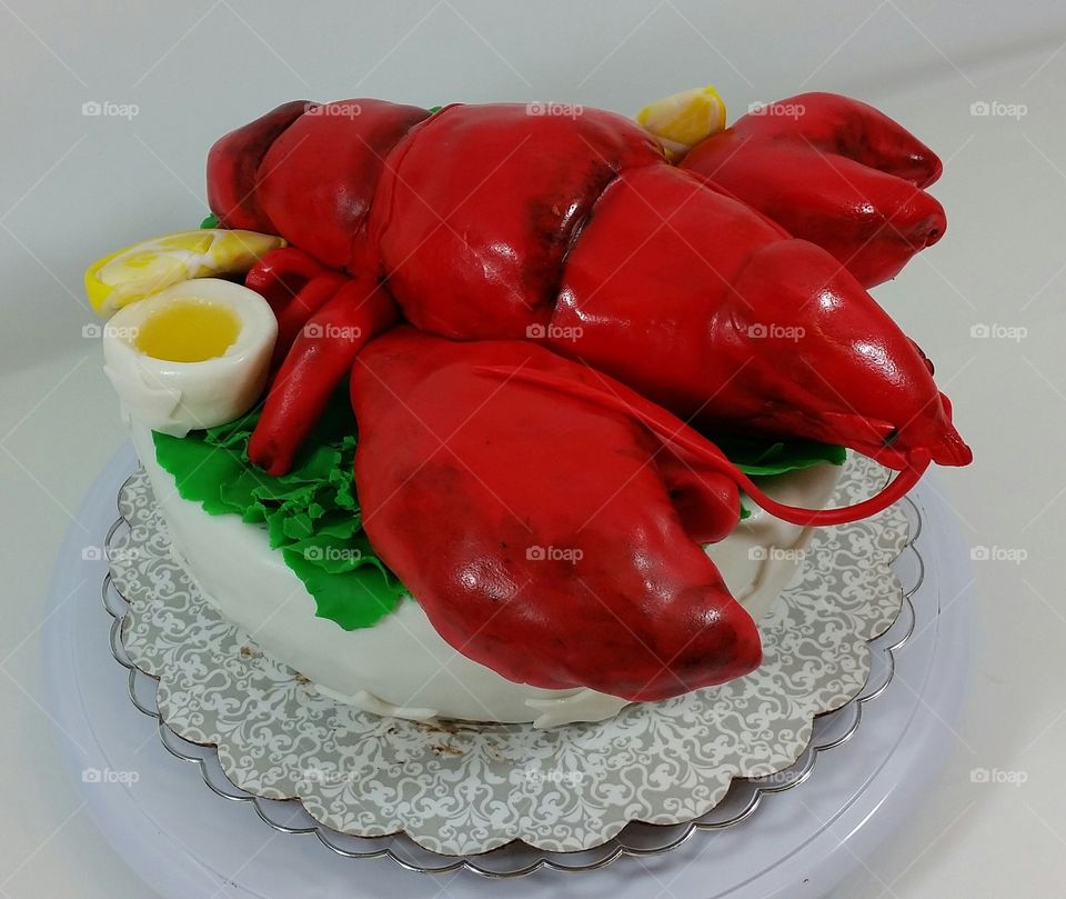 Lobster Dinner Cake with jello shot "butter"