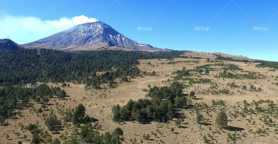 El hermoso volcán Popocatépetl 