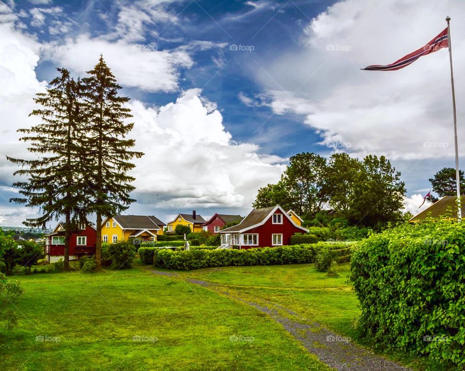 Norwegian "garden houses" in Oslofjord