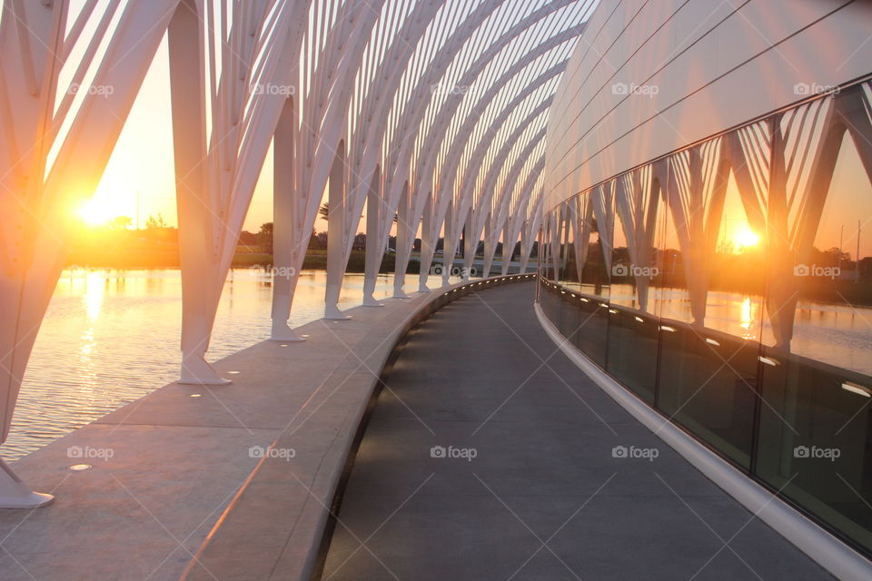 Florida polytechnic university sunset and its reflection