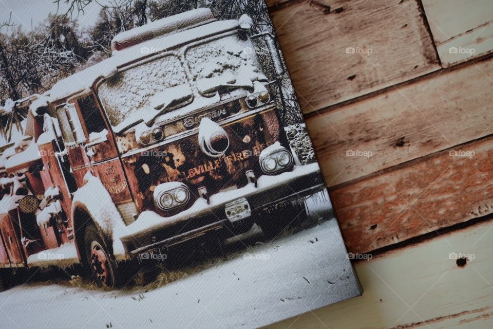 Fire truck photography, fire truck print on canvas, putting photos on canvas, making art at home, creating art at home, fire trucks on canvas, art from home, stay at home, quarantine artists, having fun making art