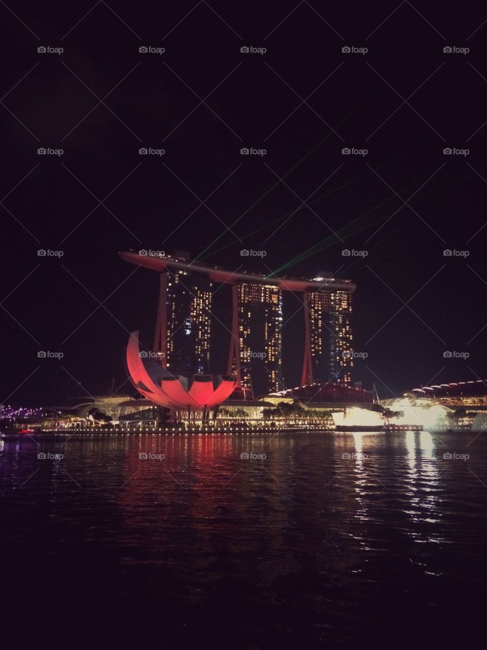 Marina bay lasers show in Singapore