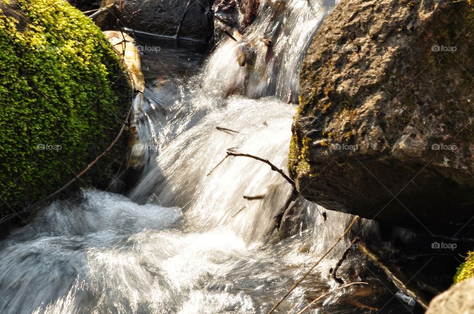 waterfall in the park in Poland