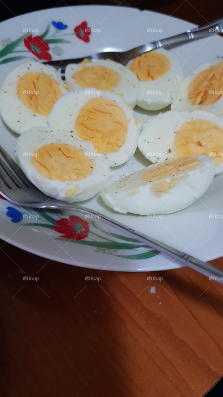 Eggs on a plate Boiled eggs
