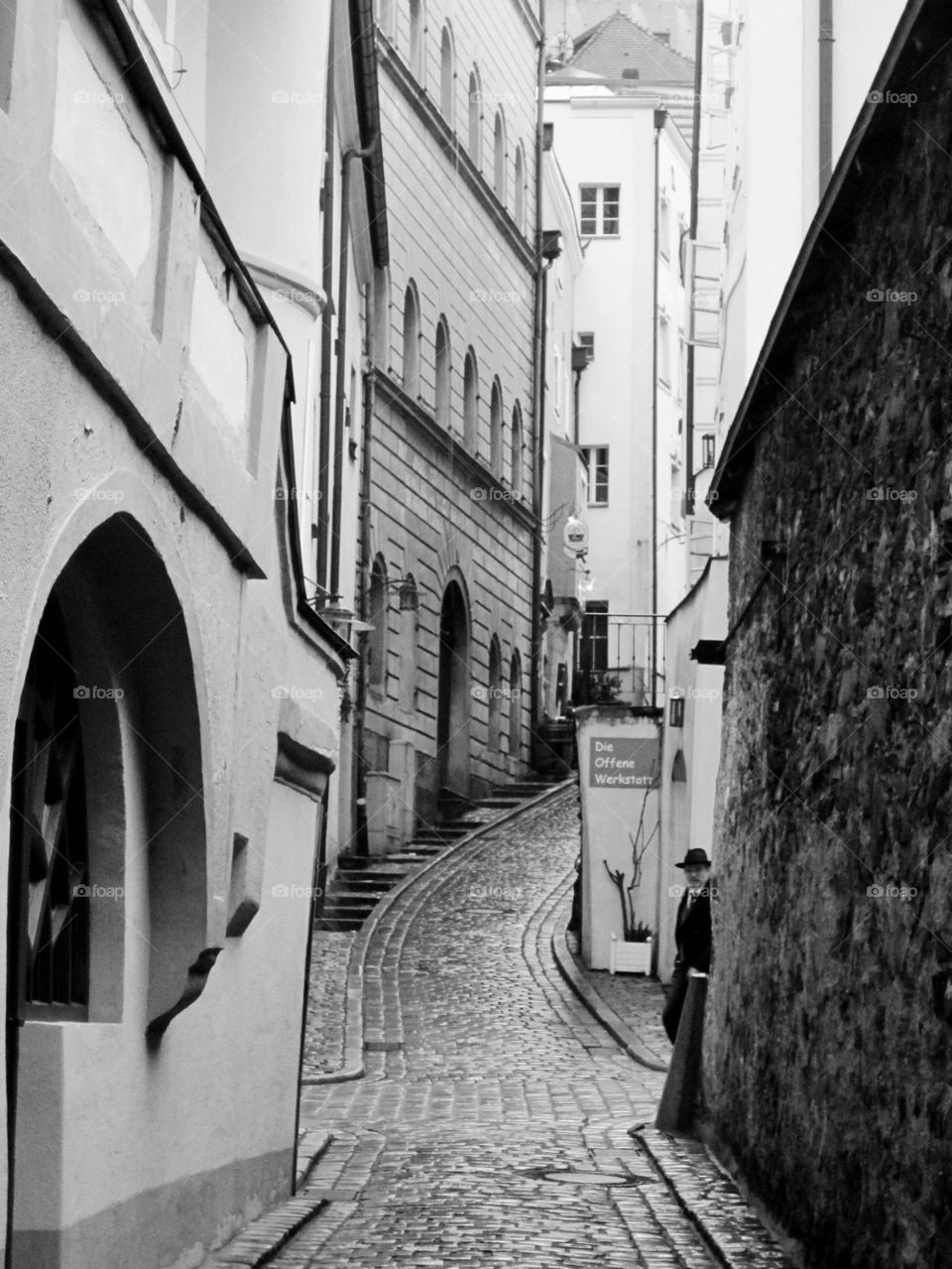 View of narrow street, Europe