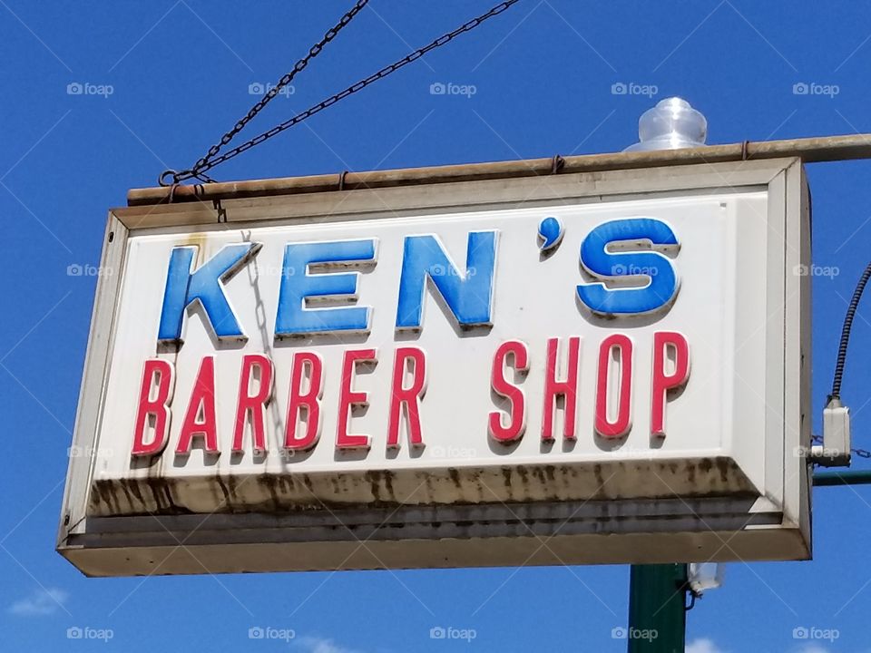old barber shop sign