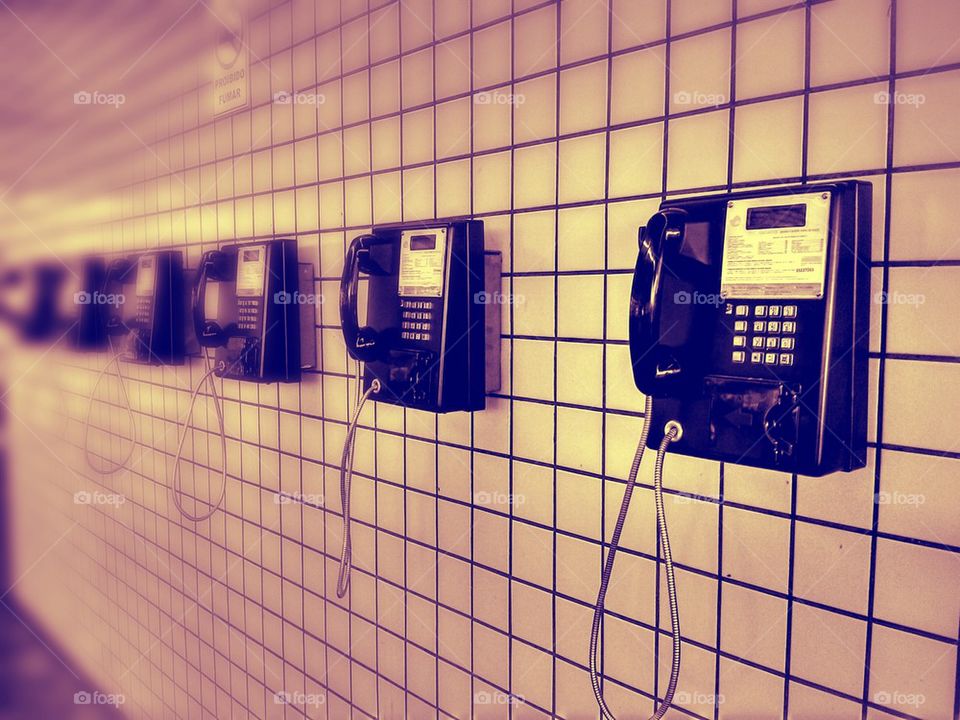 telephones in the bus station 