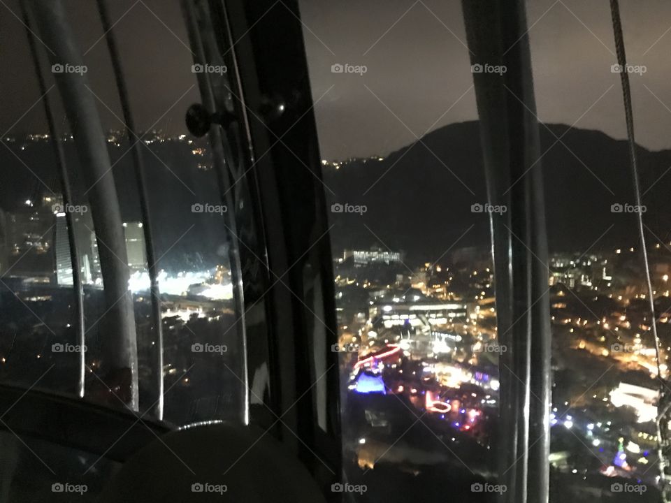 Cable cart city night view 