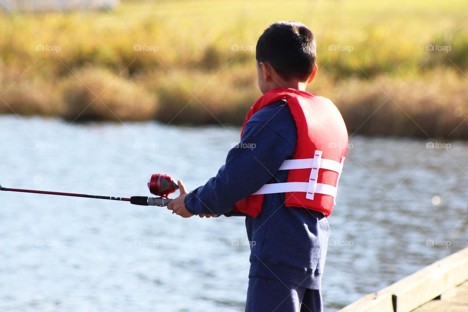 Boy fishing