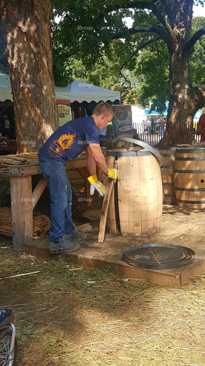 Bourbon barrel art
