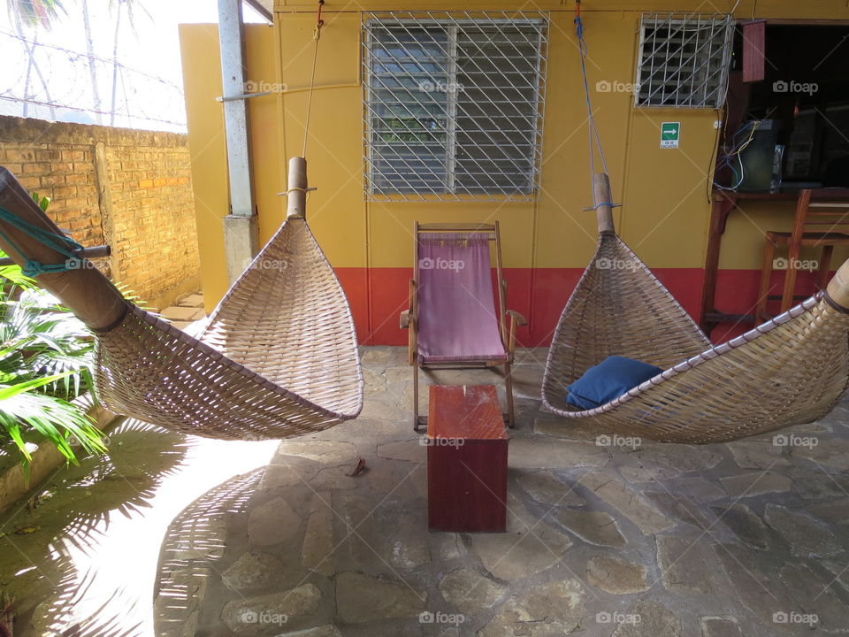 Hand Woven Hammock on the Back Porch