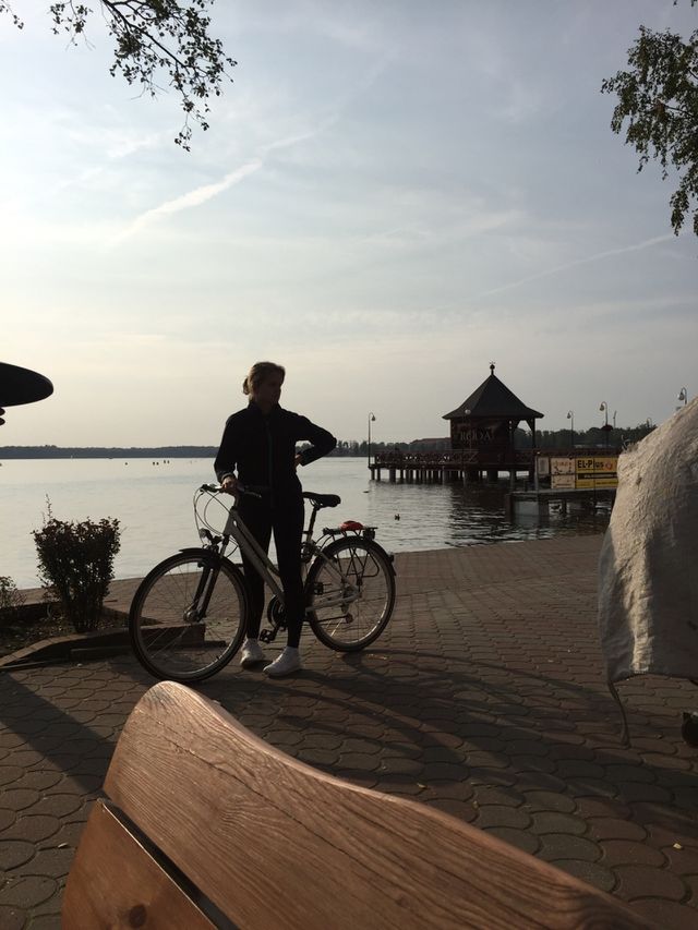Bike by lake. Ostroda, Poland 