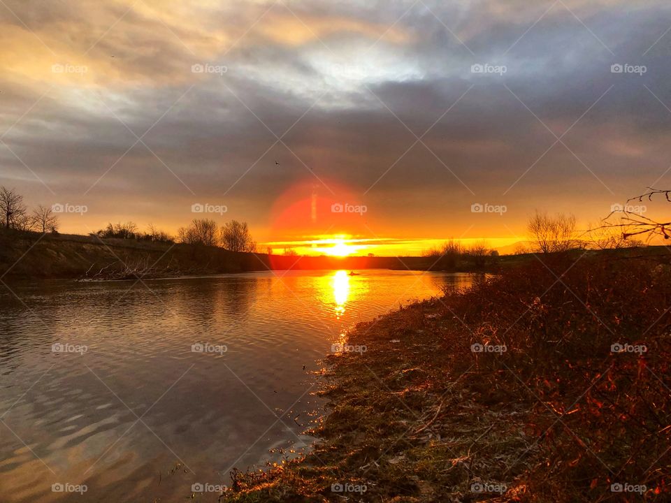 Sunrise across the river 