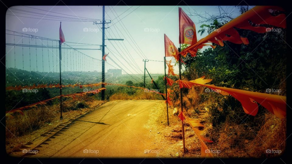 FLAG TOWARDS  MOUNTAIN