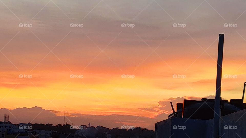 Stunning sunset has put the sky on fire