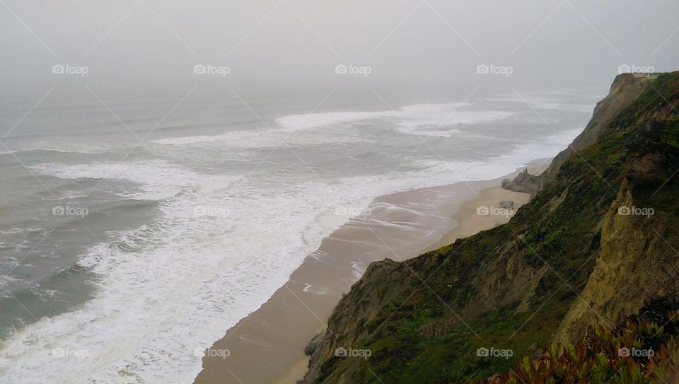 Ocean view from mountain peak