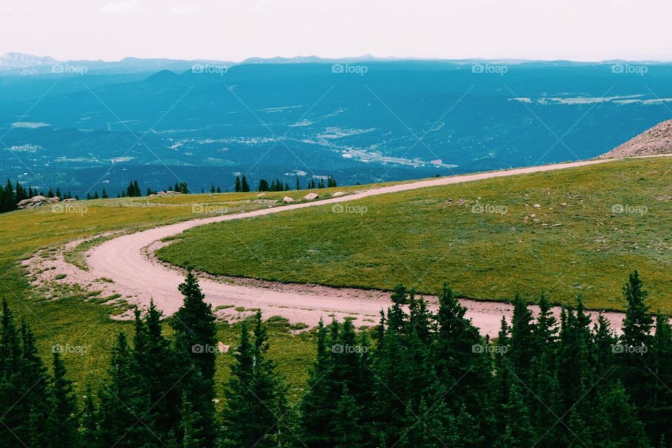 Roads in rocky mountains