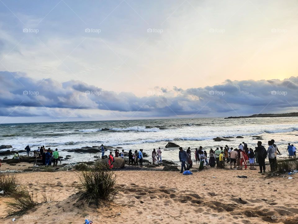 Crowd in a beach