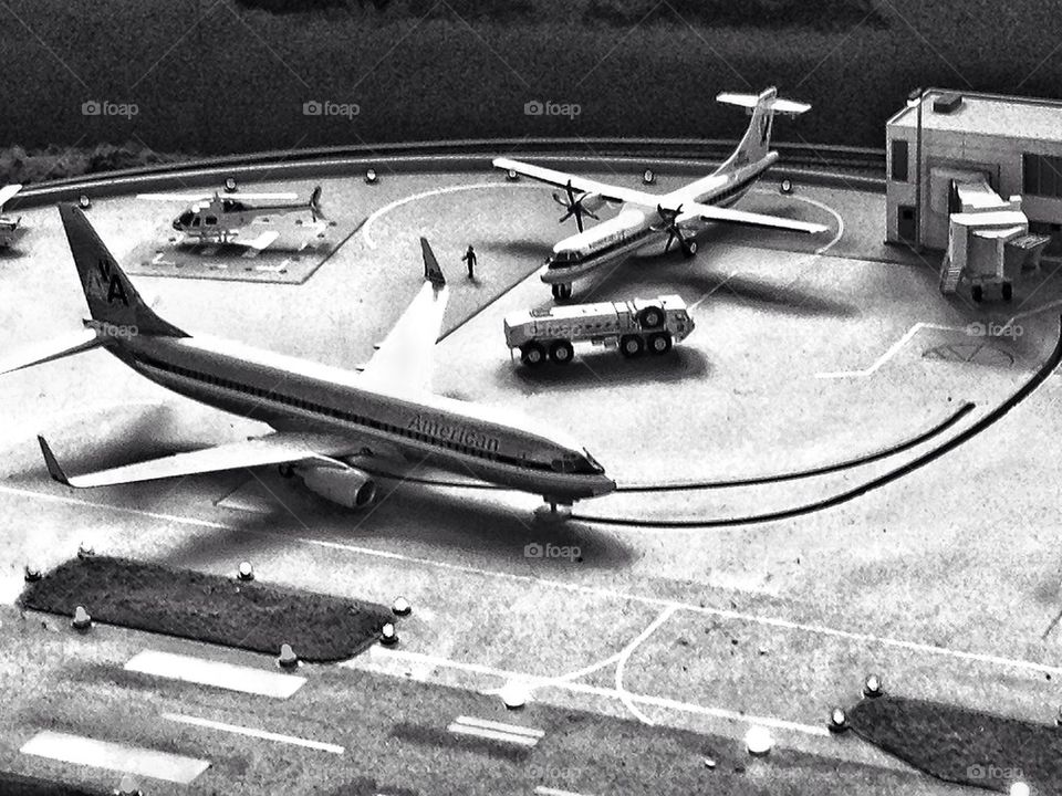 Detailed airport diorama