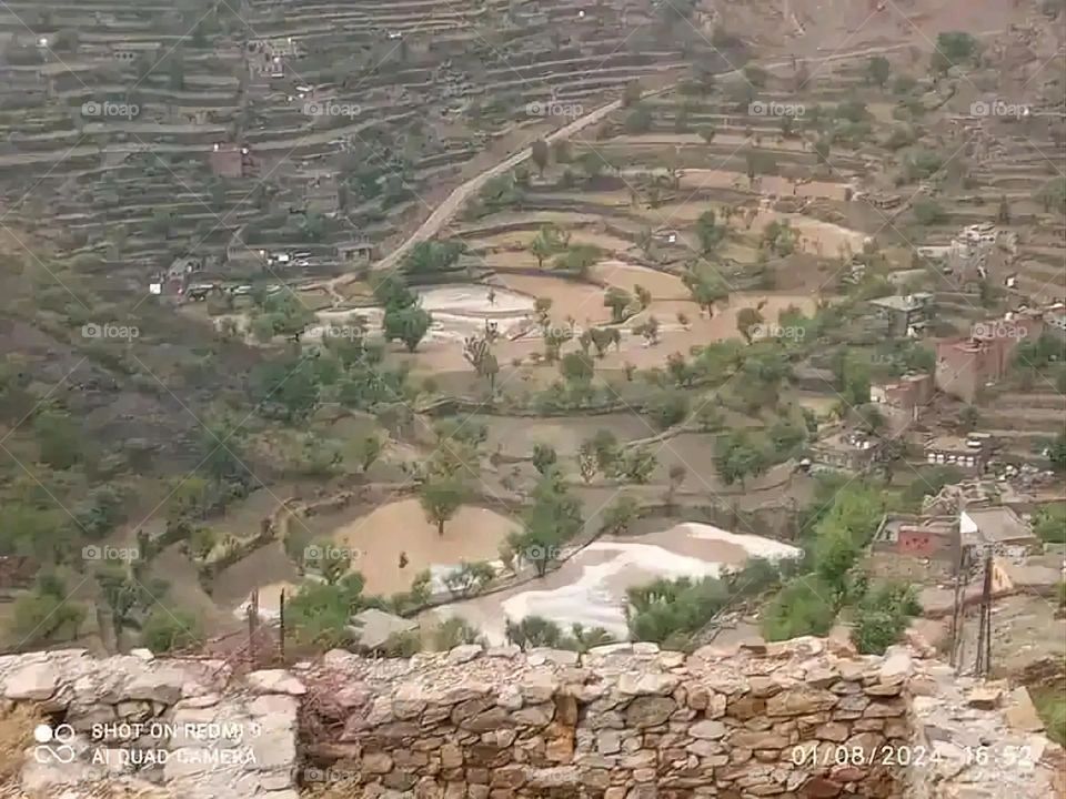 Glory be to God, the magnificent and picturesque view and the natural green trees are a view that is nothing more wonderful than it