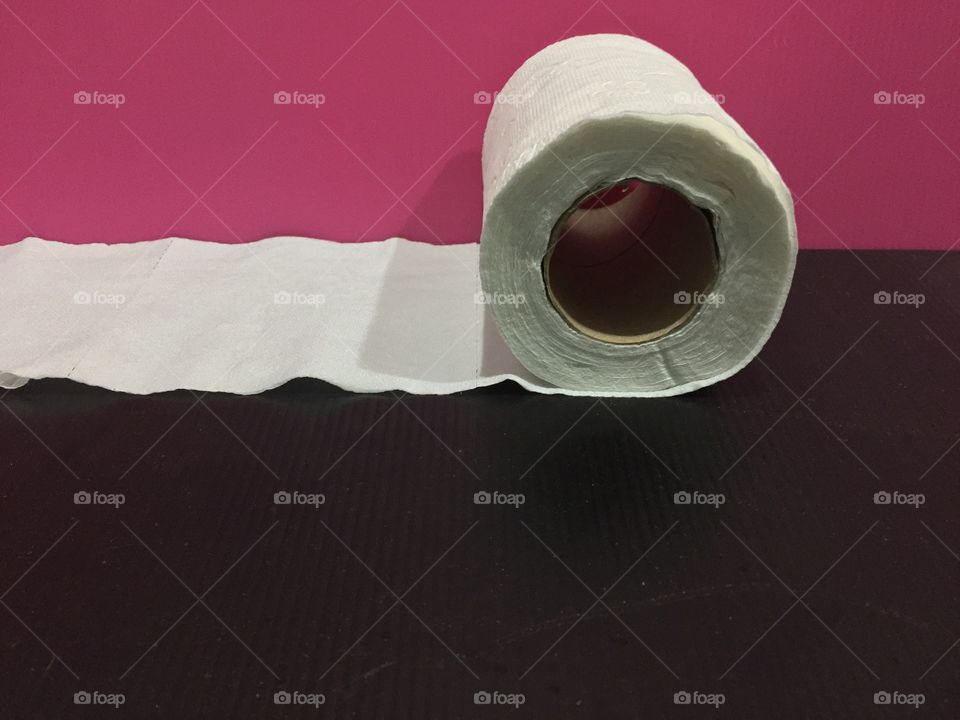 Toilet paper on table 