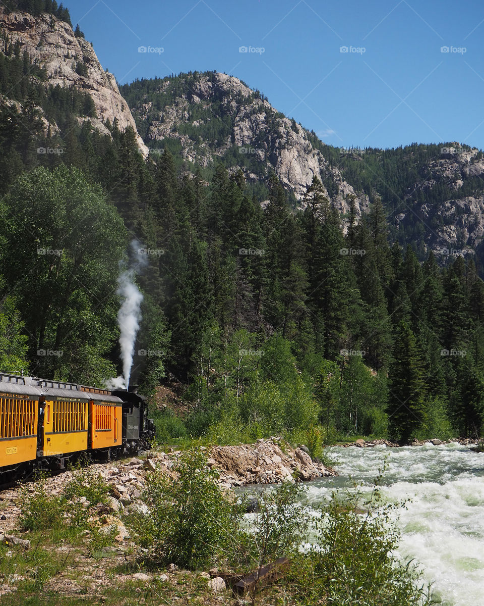 Durango Silverton train along the river