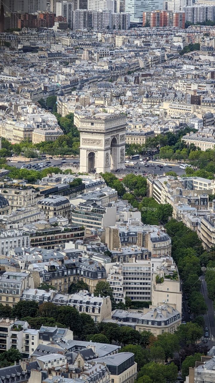 Arc de Triomphe, Paris from the Eiffel Tower