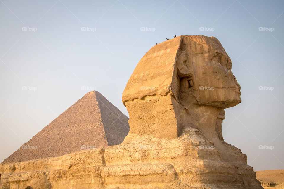Great pyramids of Giza and Spinx
