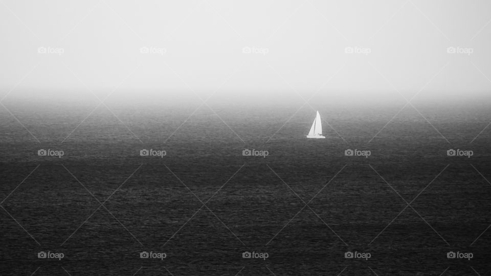 Sailboat at Atlantic ocean