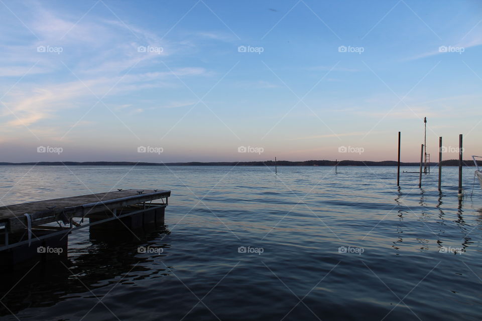 Kentucky Lake off a dock