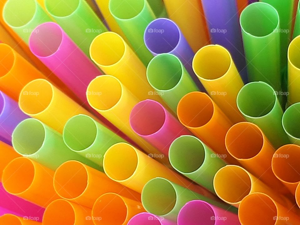 Multi colored straws