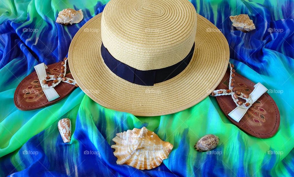Are you ready?! Let's Go to beach☀️Hat, summer dress, flip flop👗👒🩴🩴