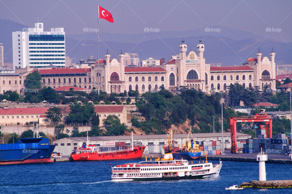 landscape ocean sky city by kuzeytac