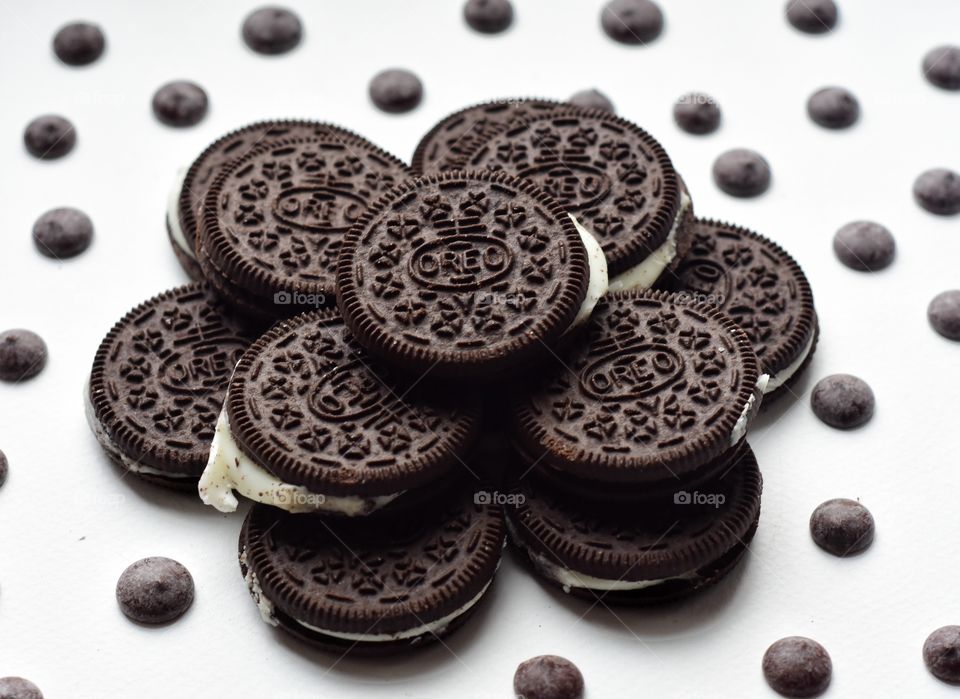 oreo cookies on the whitebackground