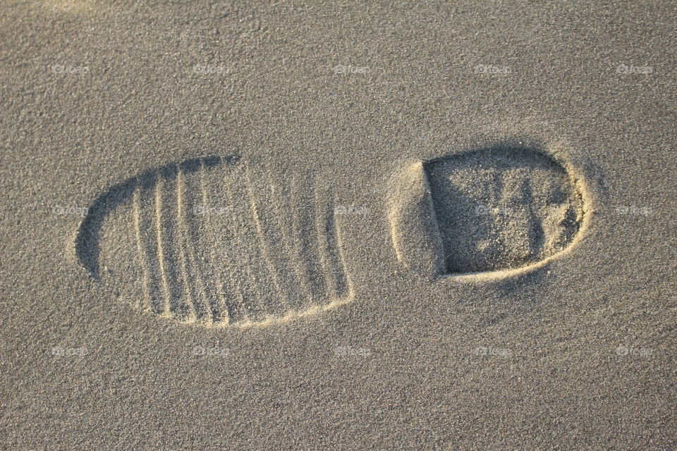 Footprint on sand