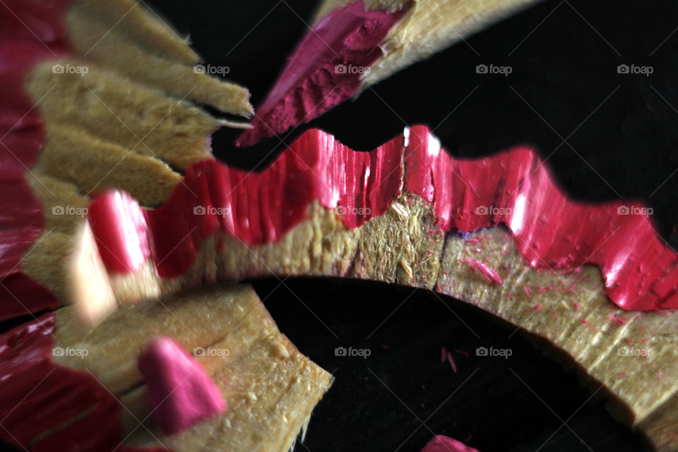 Pink color pencil, macro