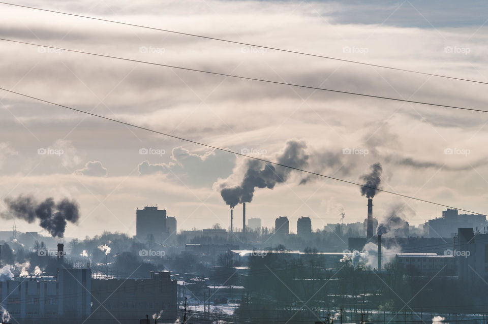 urbanistic industrial cityscape view from my window