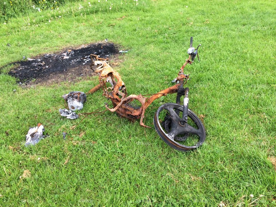 Scrap. Burnt out bike