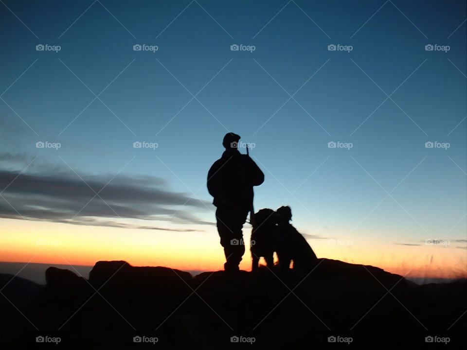 sunset mountain sky silhouette