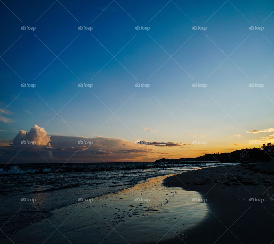 Sunset at Löderup beach. This shot is from the south coast of Sweden