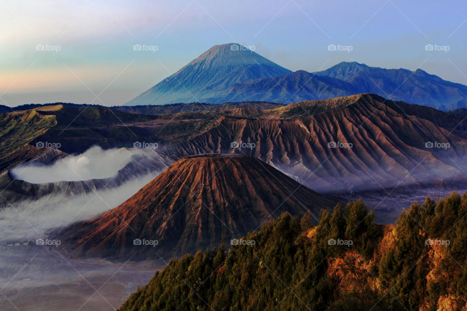 Foggy morning at mt.Bromo, East Java, Indonesia.