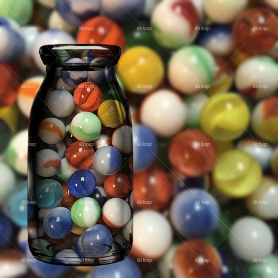 Marbles in a bottle