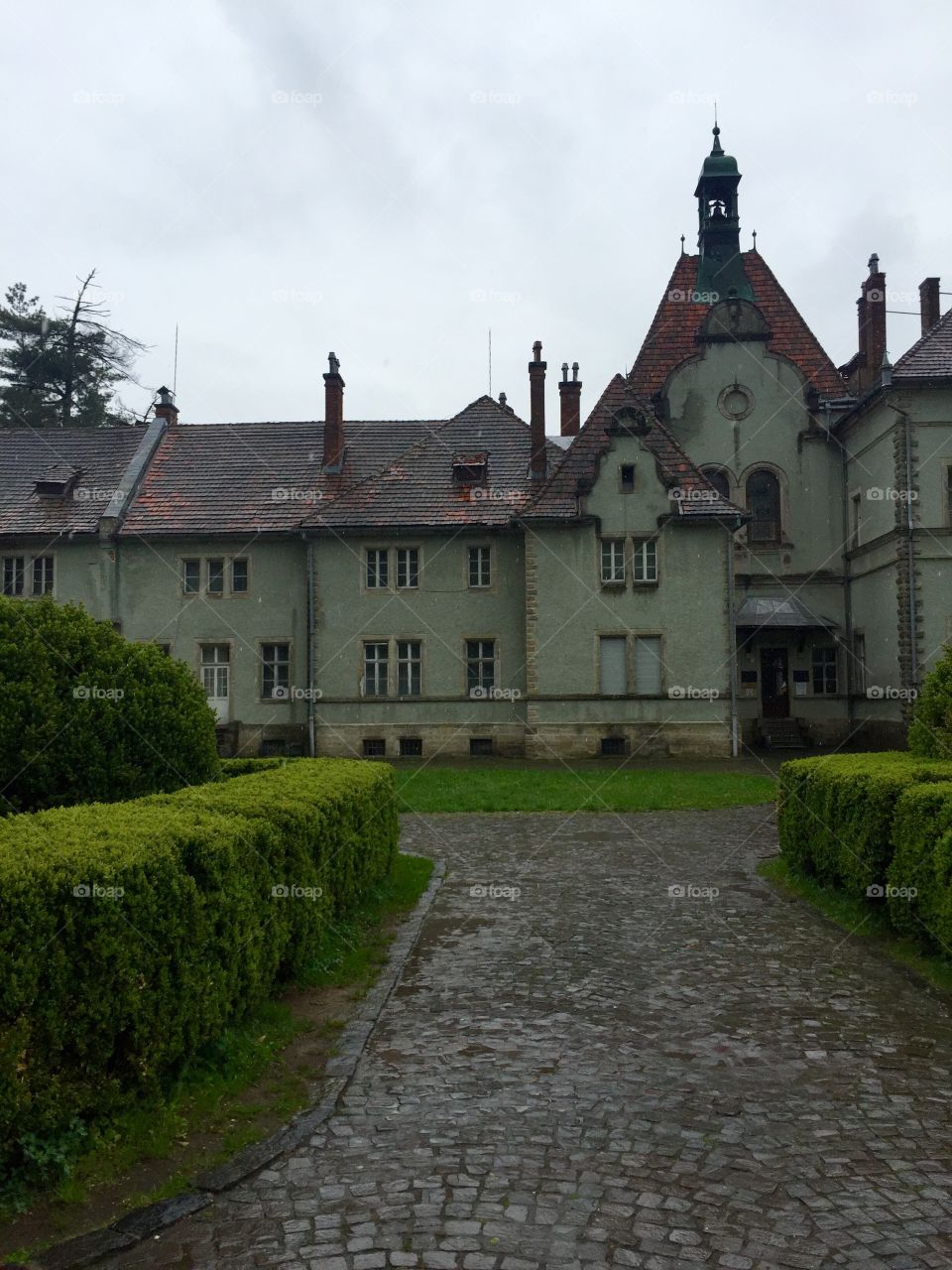 Schönborn castle after rain