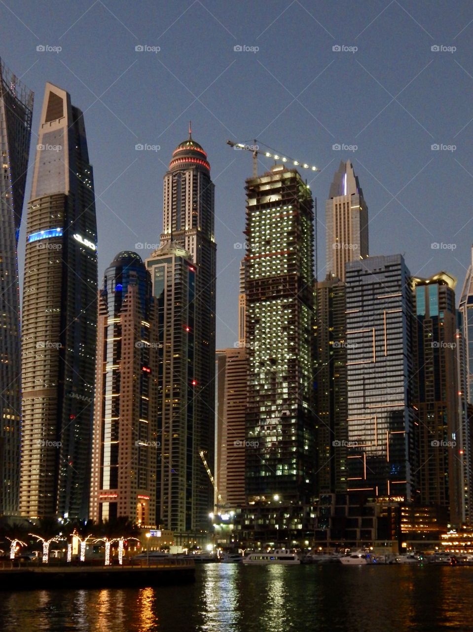 Skyscrapers in night Dubai