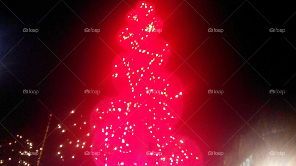 Christmas tree in Red